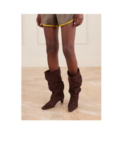 Staud Brown Suede Knee Boots
