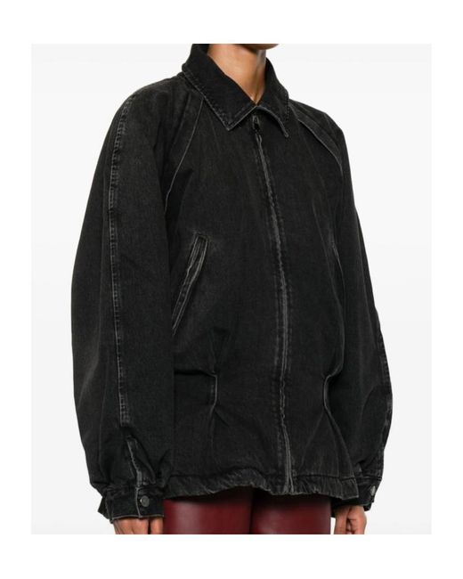 Haikure Black Zip-Front Denim Jacket