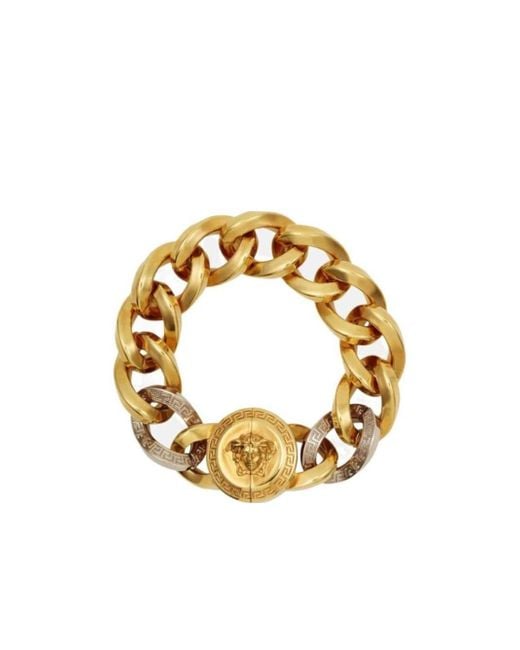 Versace Metallic Medusa Chain-Linked Bracelet