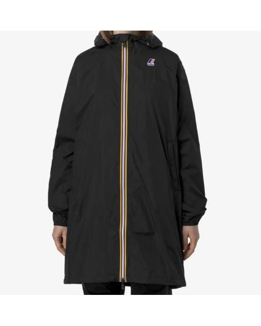 K-Way Black Long Waterproof Jacket