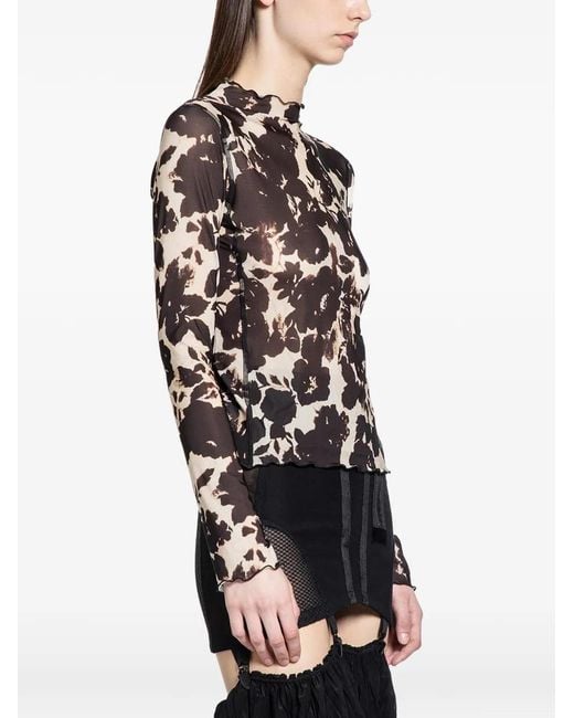 KNWLS Black Ruffled Top