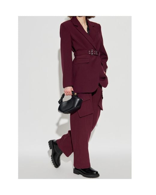 Ganni Red Cargo Trousers