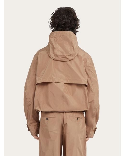 Ferragamo Brown Ferragamo Drawstring Zip-Up Jacket for men