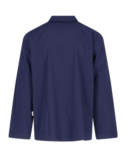 Tekla Blue Long Sleeved Pyjama Shirt for men