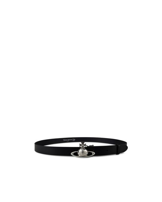 Vivienne Westwood White Saturn Orb Buckle Belt for men