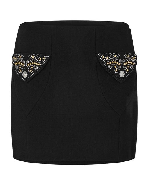 Versace Black Classic Versatile Mini Skirt