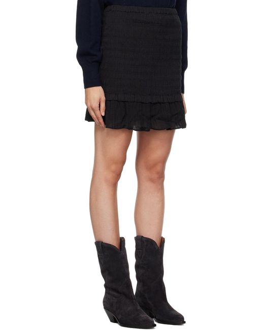 Isabel Marant Black Isabel Marant Étoile Frilled Hem Mini Skirt