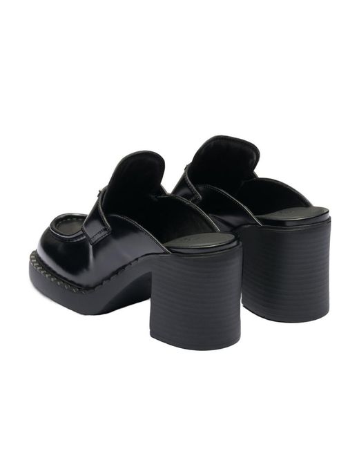 Prada Black Chocolate Brushed Leather Mules