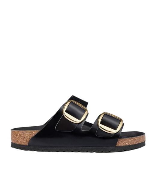 Birkenstock Black Adjustable Double Buckle Slippers