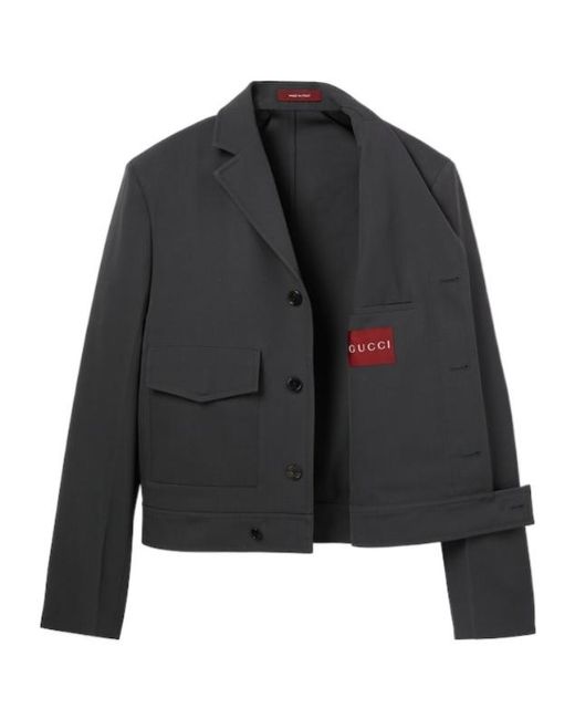 Gucci Black Pocket Detailed Collared Jacket for men