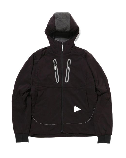 And Wander Brown Hooded Casual Jacket for men