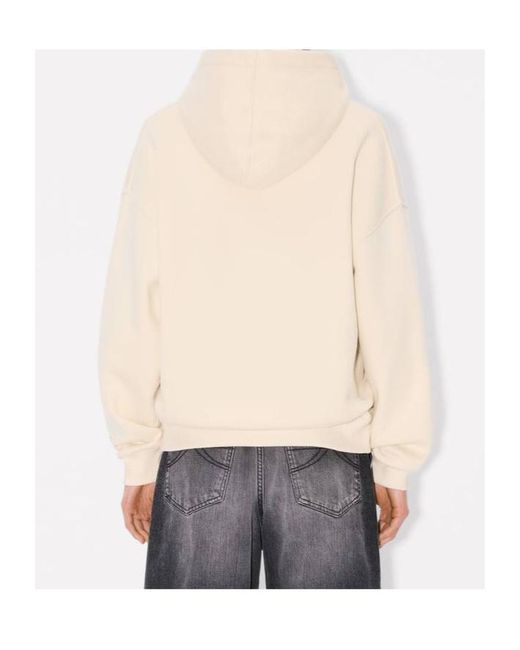 KENZO Natural 'Boke Flower' Pin Oversized Hoodie