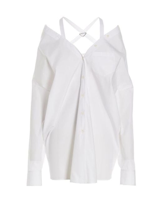 Prada White Long-Sleeved Buttoned Shirt