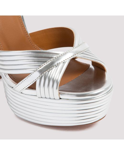 Aquazzura White Sundance Platform Heeled Sandals