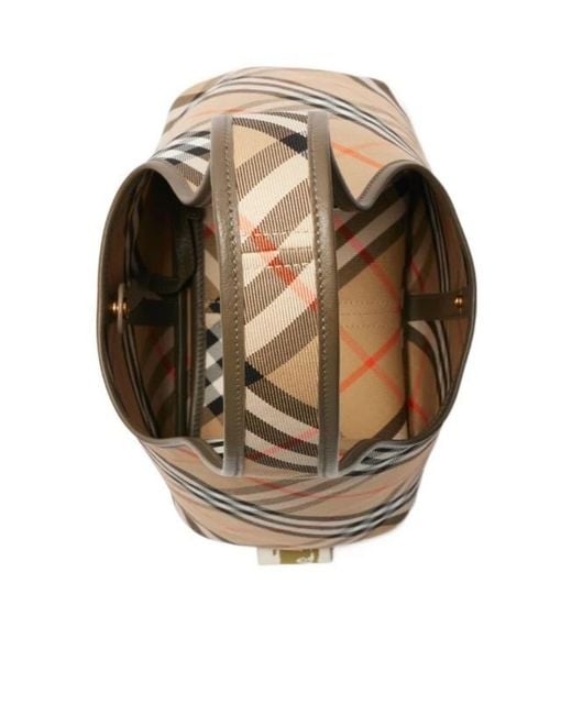 Burberry Metallic Check Printed Hobo Bag