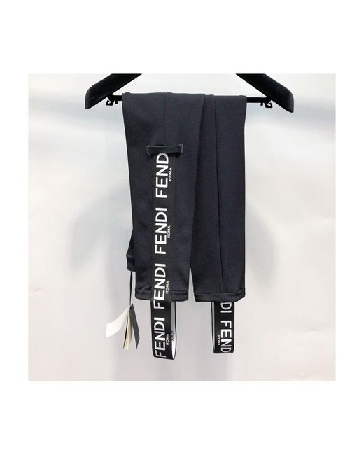 Fendi Blue Elastic Strap Feet Leggings for men