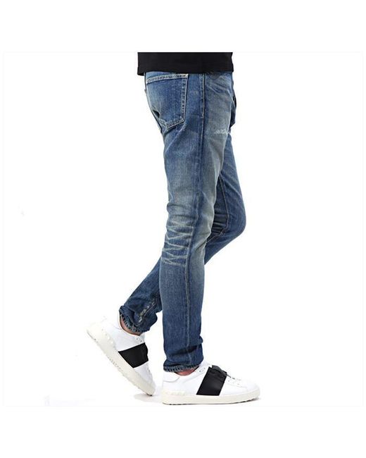 Balmain Blue Belt Loops Jeans for men