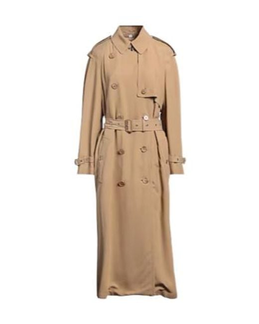 Burberry Natural Solid Color Long Trench Coat