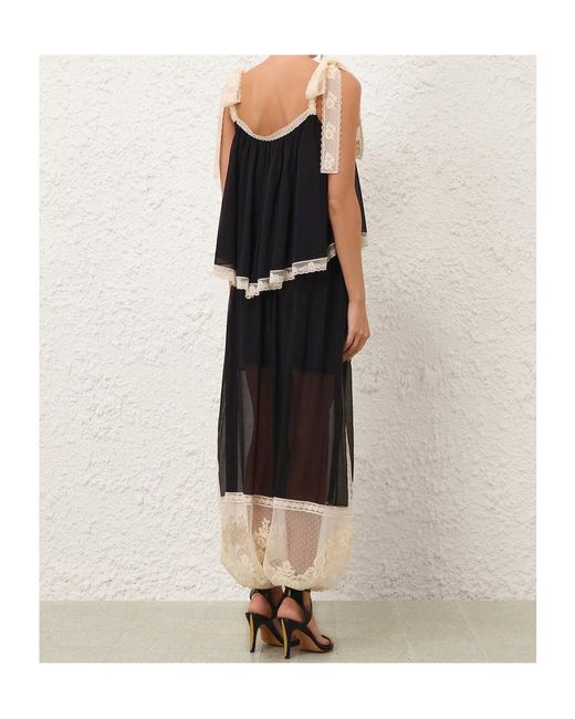 Zimmermann Black Roselight Lace Trim Top