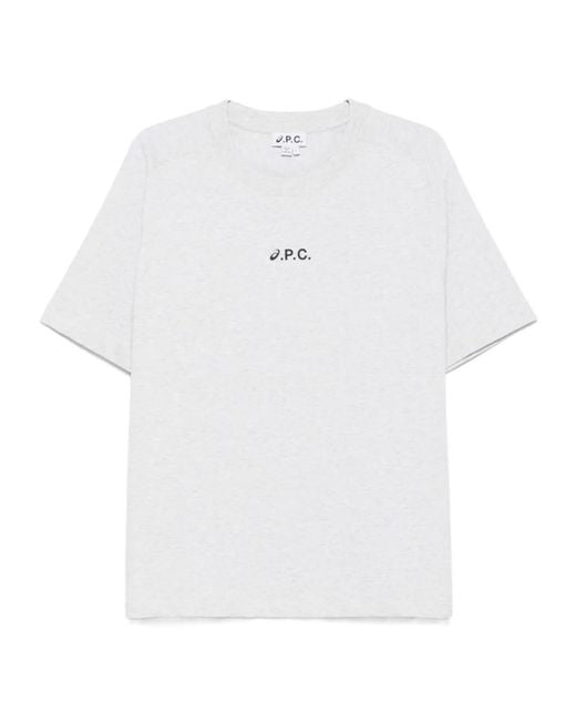 A.P.C. White X Asics Wind Crewneck T-Shirt for men