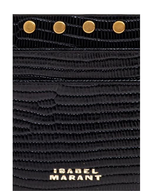 Isabel Marant Black Oskan Embossed Card Holder