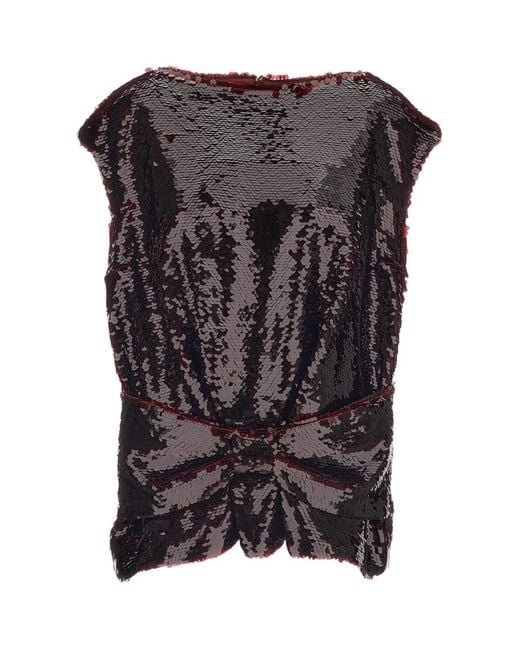 Simone Rocha Black Sequinned Sleeveless Top
