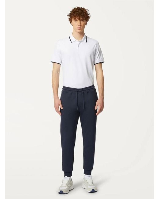 K-Way Blue Mick Slim Fit Trousers for men