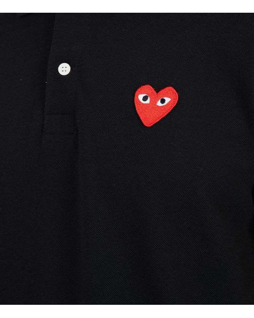 COMME DES GARÇONS PLAY Black Lapel Polo Shirt for men