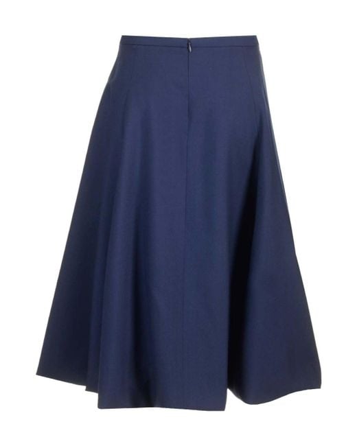 Marni Blue Wool Midi Skirt