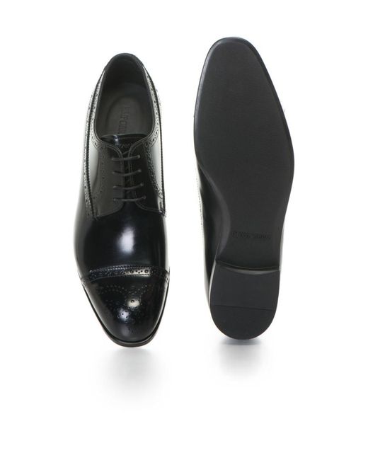 Emporio Armani Black Classic Lacing Business Casual Shoes for men