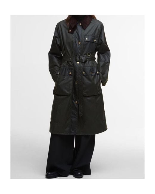 Barbour Black Milda Waxed Trench Coat