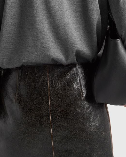 Prada Black A-Line Midi Skirt