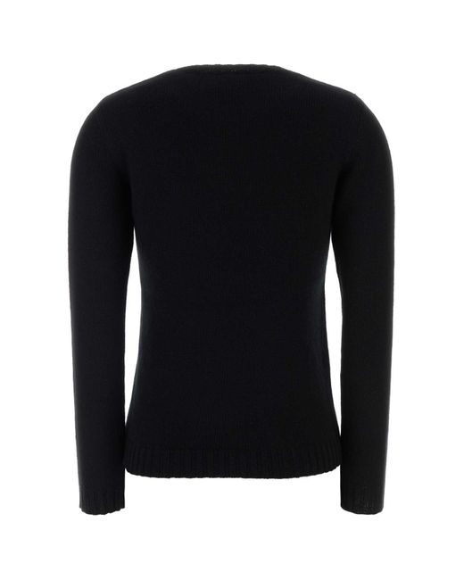 Valentino Black Slogan Intarsia Long-Sleeve Sweater