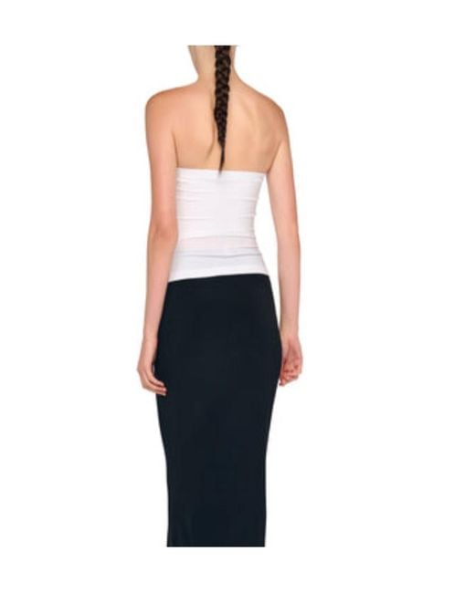 Norma Kamali White Strapless Fitted Top
