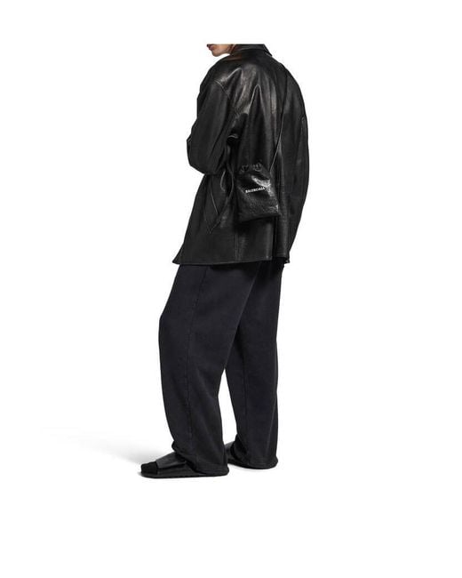 Balenciaga White Shopper Drawstring Phone Holder for men