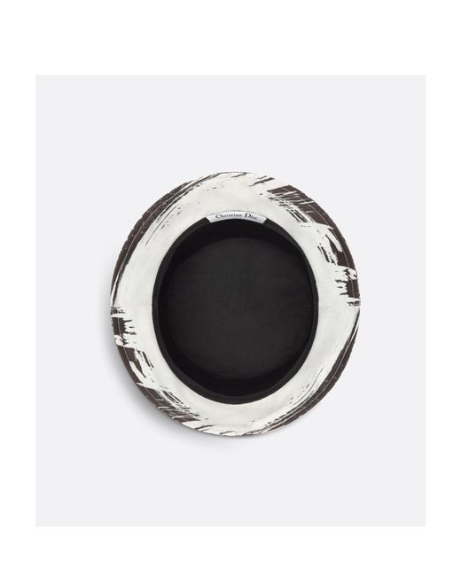 Dior White Teddy-D Paris Small Brim Bucket Hat