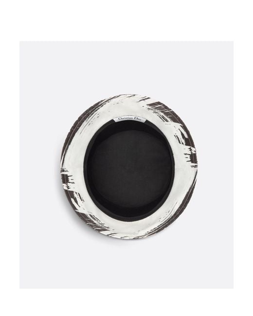 Dior White Teddy-D Paris Small Brim Bucket Hat