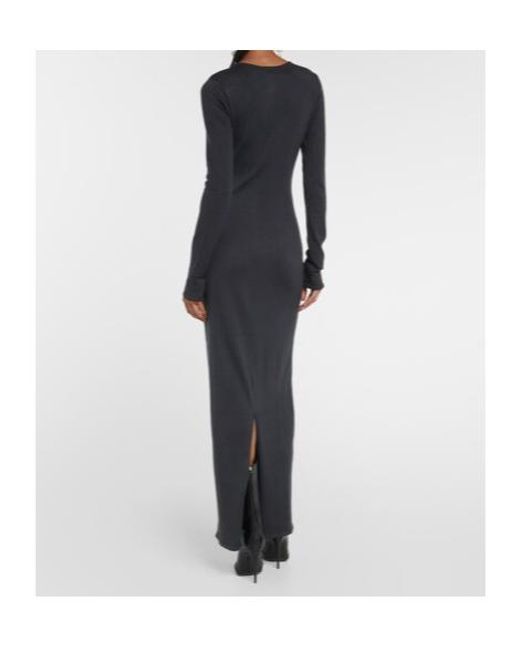 Magda Butrym Black Cutout Silk Maxi Dress