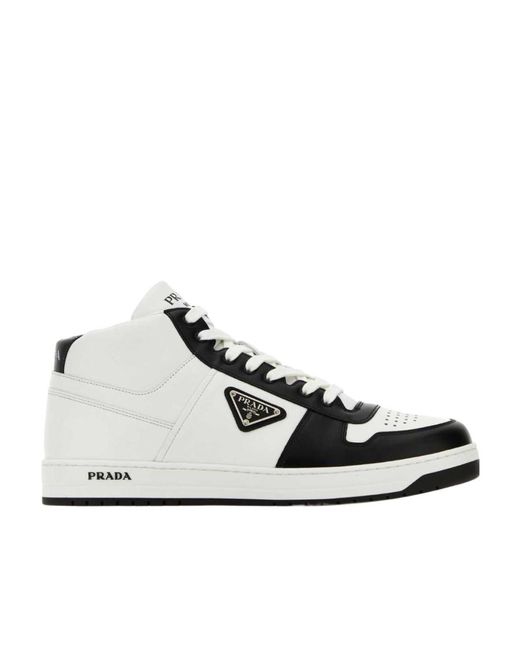 Prada White Lace-Up High-Top Shoes for men