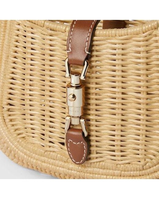 Gucci Natural Jackie 1961 Wicker Medium Bag