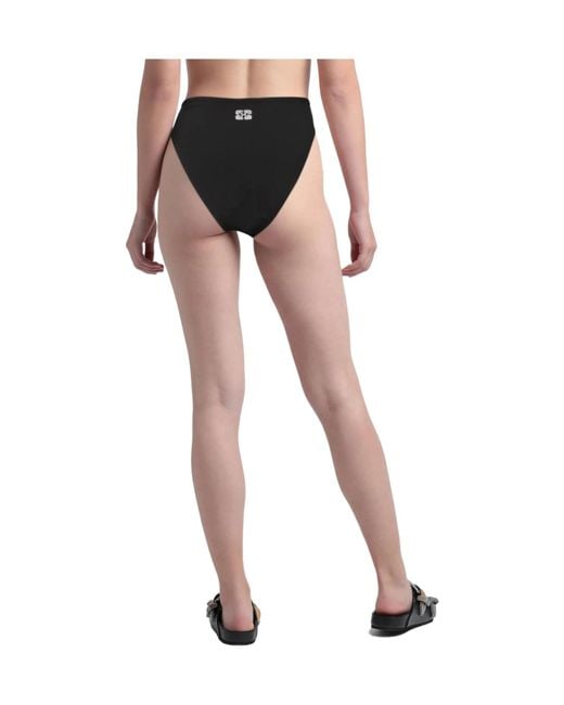 Ganni Black Solid-Color Bikini Bottom