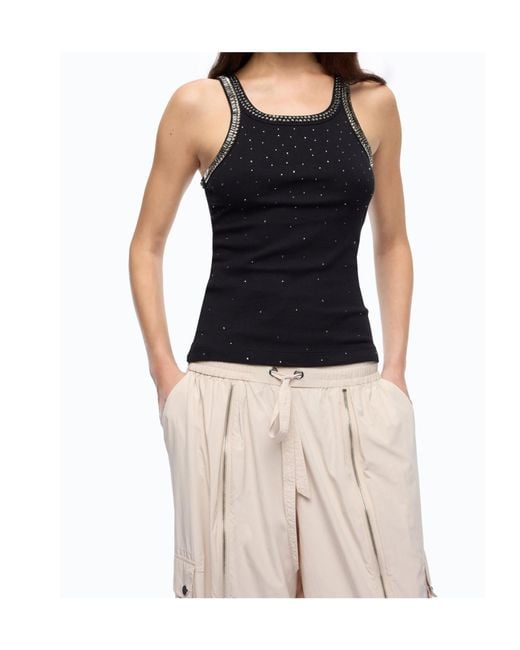 Pinko Black Top With Bejewelled Embellishment