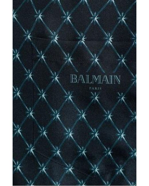 Balmain Blue Short-Sleeved Shirt for men