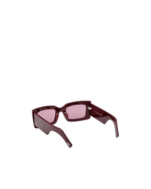 Tod's Pink Geometric Frame Sunglasses