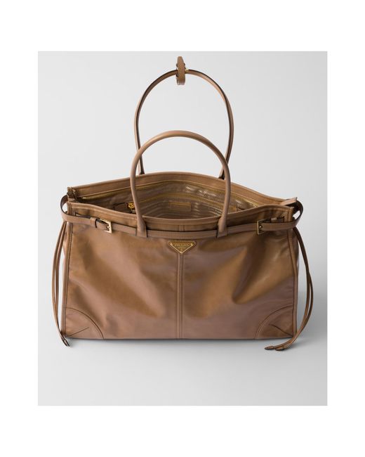 Prada Brown Bonnie Extra-Large Leather Handbag