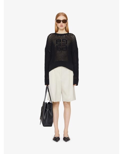 Givenchy Black 4G Crochet-Knit Oversized Jumper