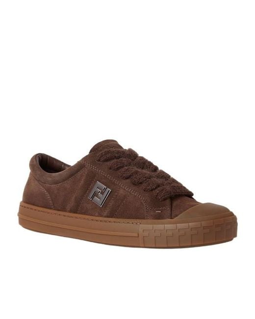 Fendi Brown Domino Low-Top Sneakers for men