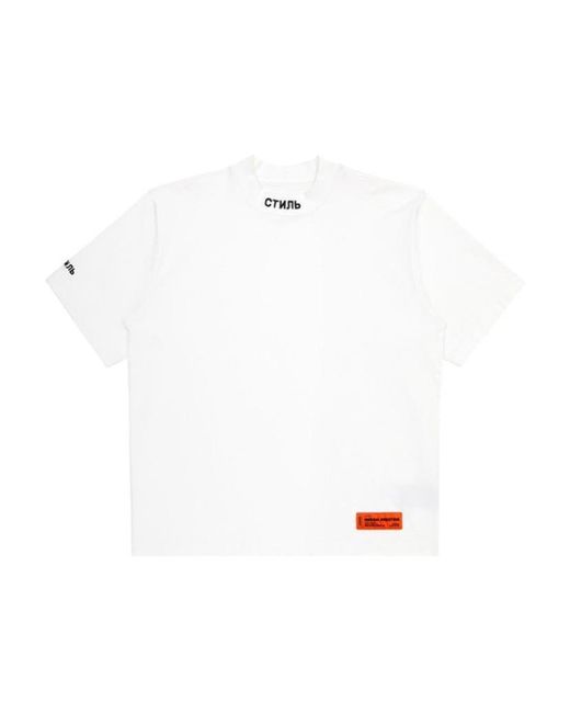 Heron Preston White Round-Necked Logo T-Shirt for men