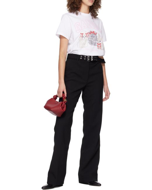 Ganni Black Belted Trousers
