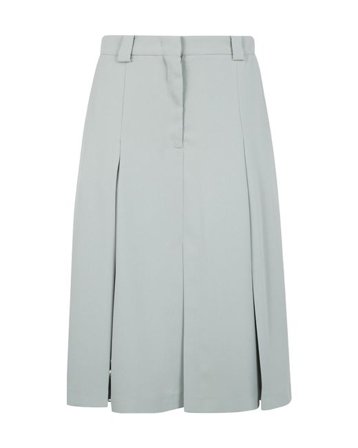 N°21 Gray Pleated Midi Skirt